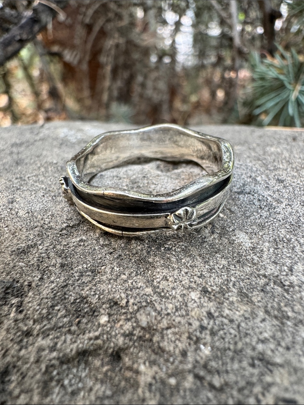 Sundance Silver Floral Spinner Ring